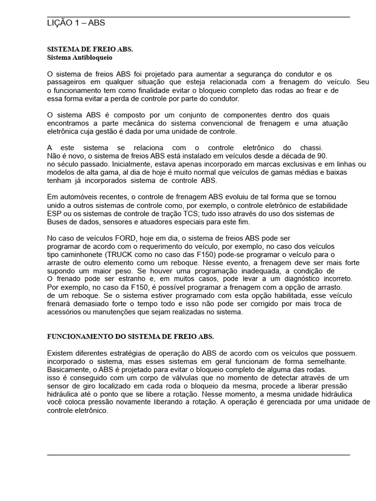 Manual de ABS | PDF | Freios ABS | Freio