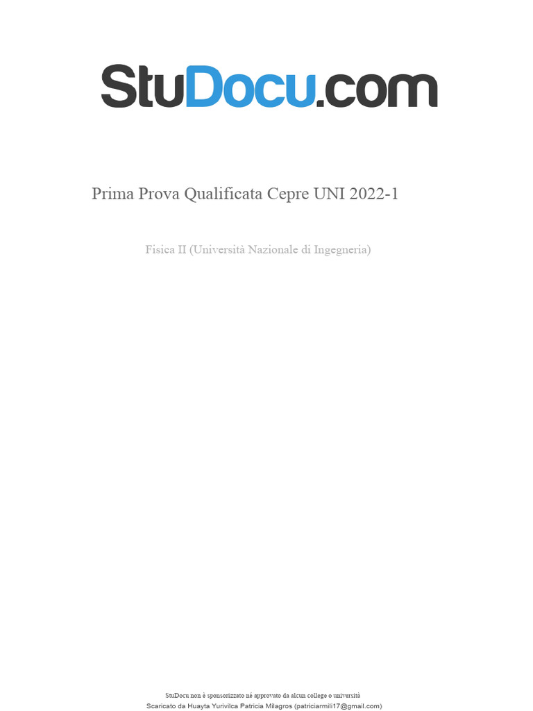 Prima Prova Qualificata Cepre Uni 2022 1 | PDF