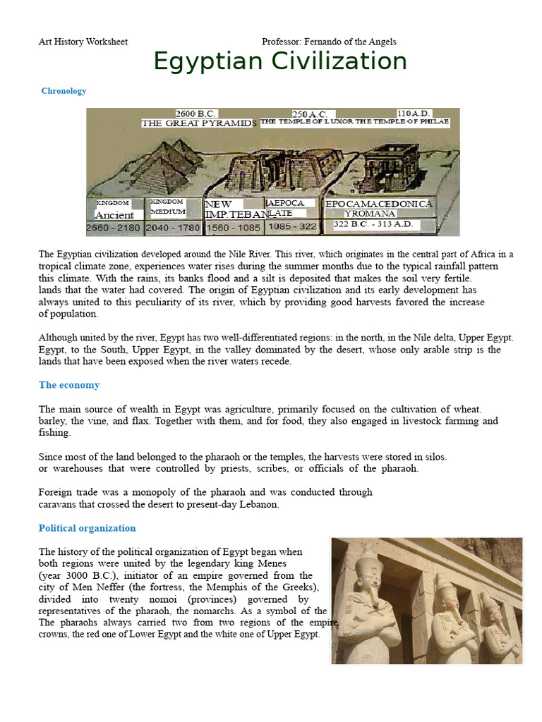 Overview of Egyptian Civilization | PDF | Ancient Egypt | River
