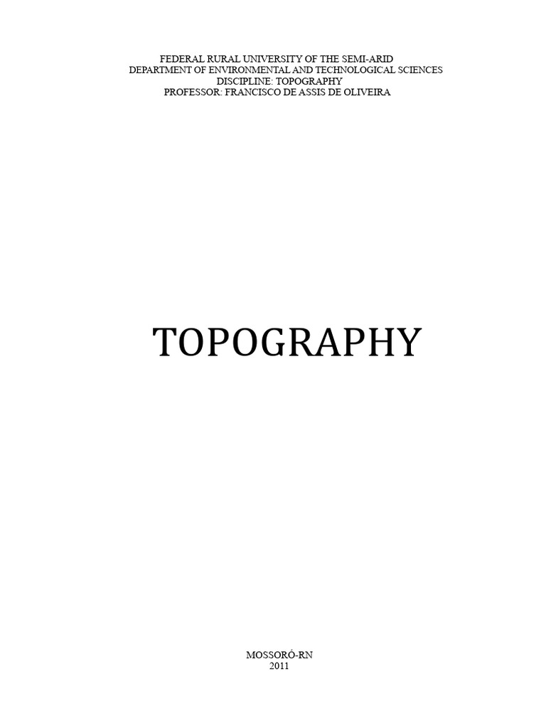 Topography Course Overview at UFERSA | PDF | Compass | Topography