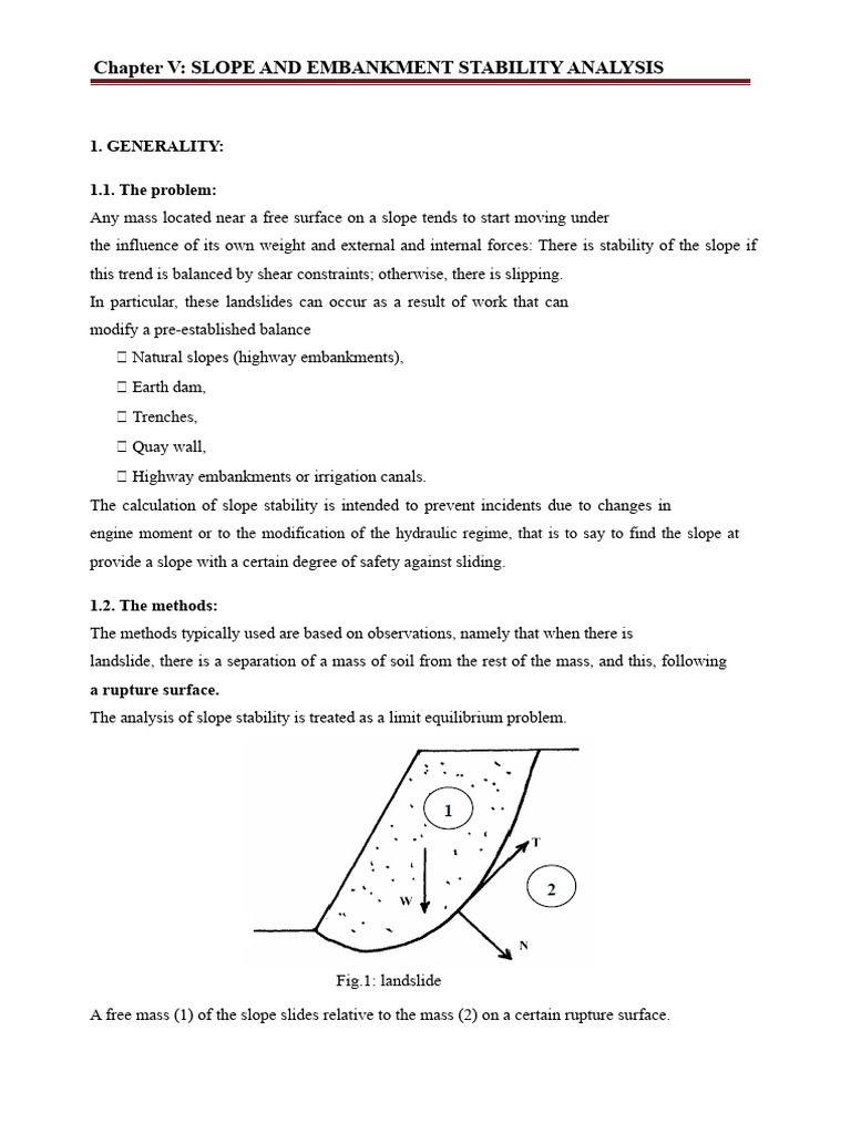 Slope and Embankment Stability Analysis | PDF | Applied And ...