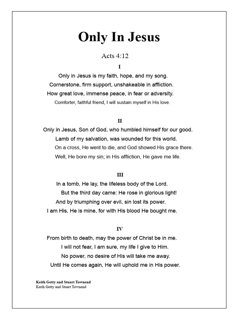 Only in Jesus: Faith and Salvation | PDF