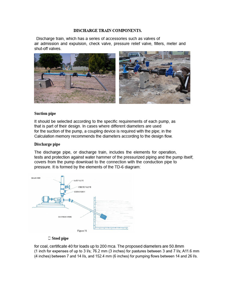 Discharge Train Components Overview | PDF | Valve | Pump