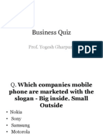 Business Quiz: Prof. Yogesh Gharpure