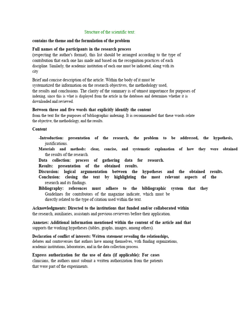 Guide to Structuring Scientific Texts | PDF | Methodology | Bibliography