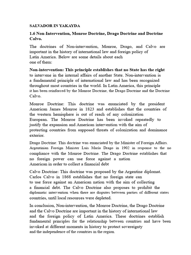 Latin America's Key Doctrines Explained | PDF | Territorial Waters ...