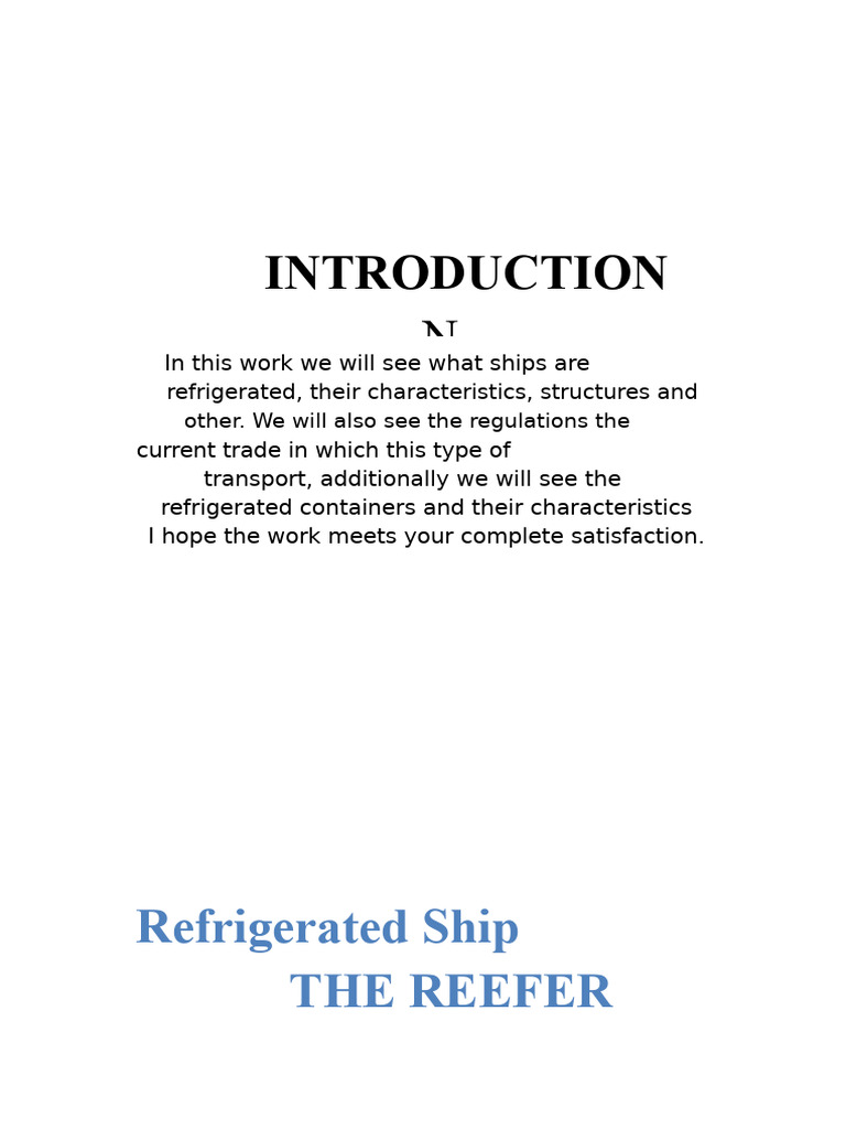 Reefer Ship | PDF | Ships | Refrigeration