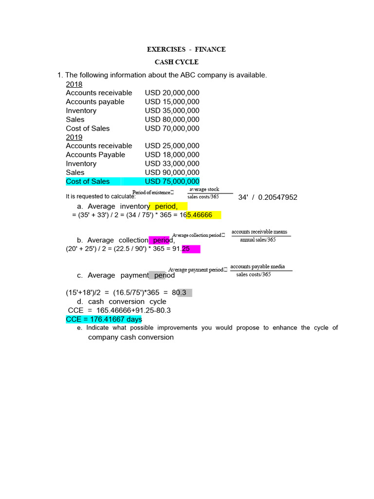 Cash Cycle Analysis and Improvement Strategies | PDF | Inventory ...