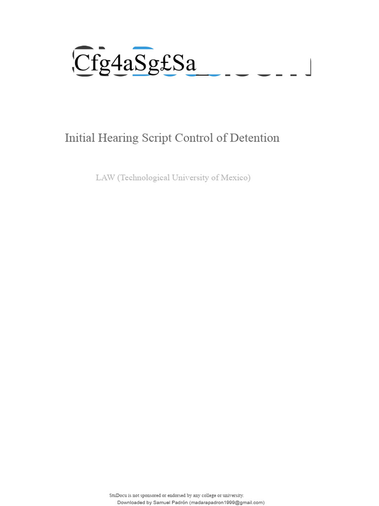 Initial Hearing Script for Detention | PDF | Criminal Procedure In ...