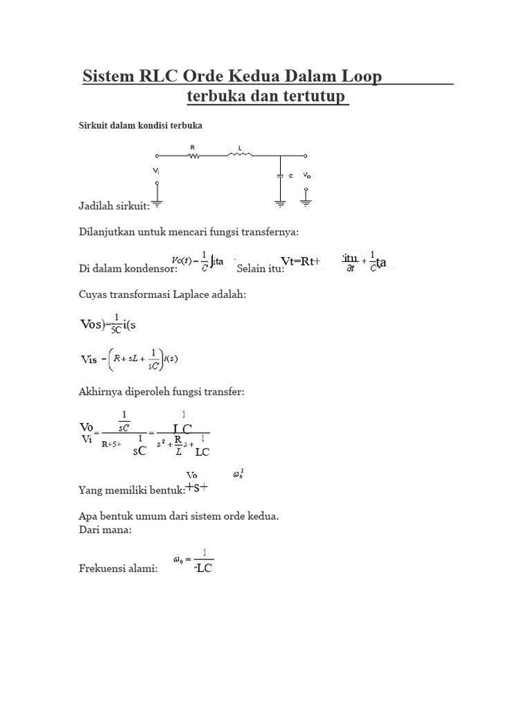 Analisis Sistem RLC Orde Kedua | PDF