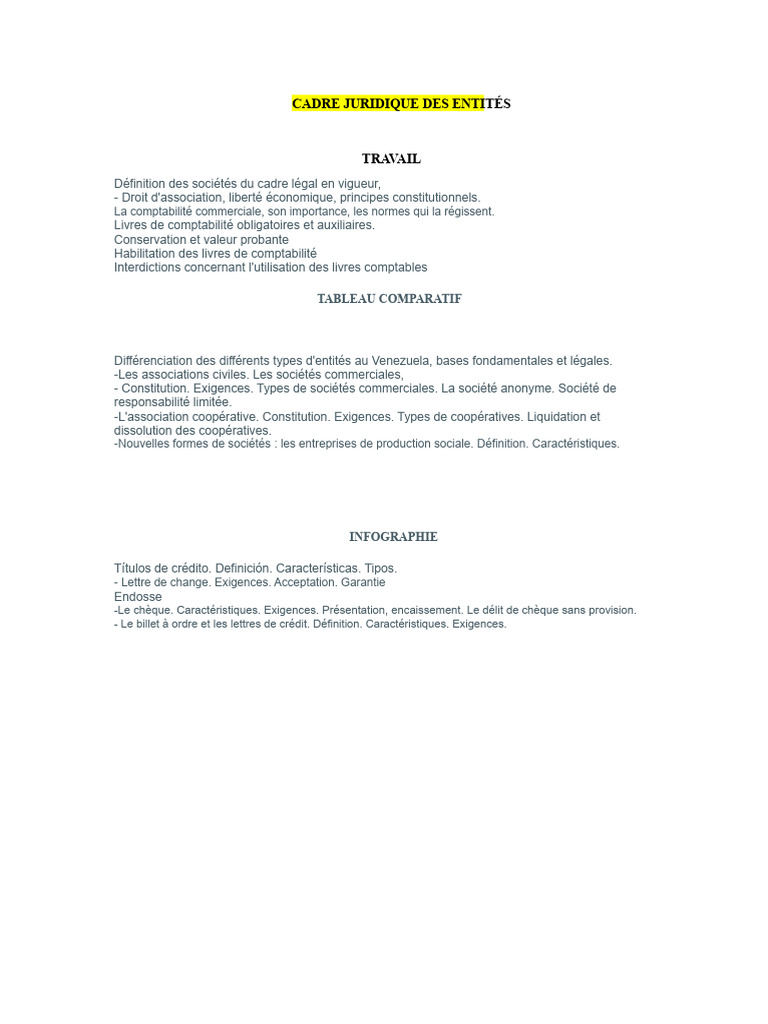 Cadre juridique des entités au Venezuela | PDF