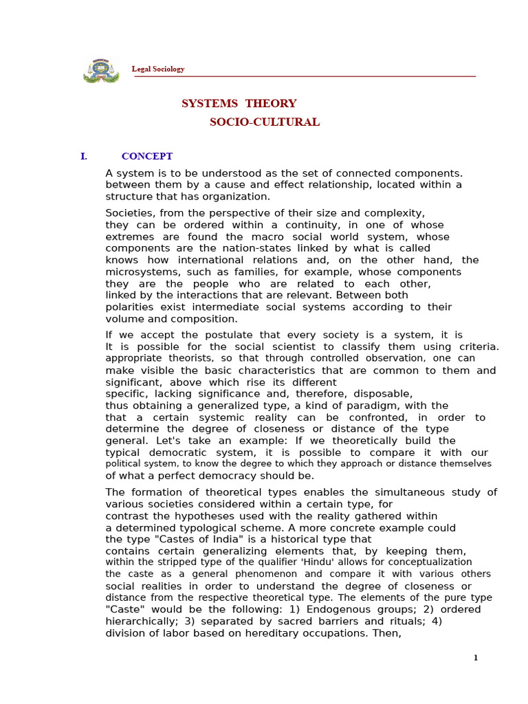 Theory of Socio-Cultural Systems | PDF | Social Stratification | System