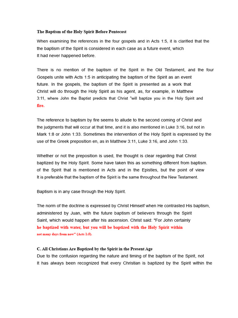 12 - The Baptism and Fullness of The Holy Spirit | PDF | Baptism ...