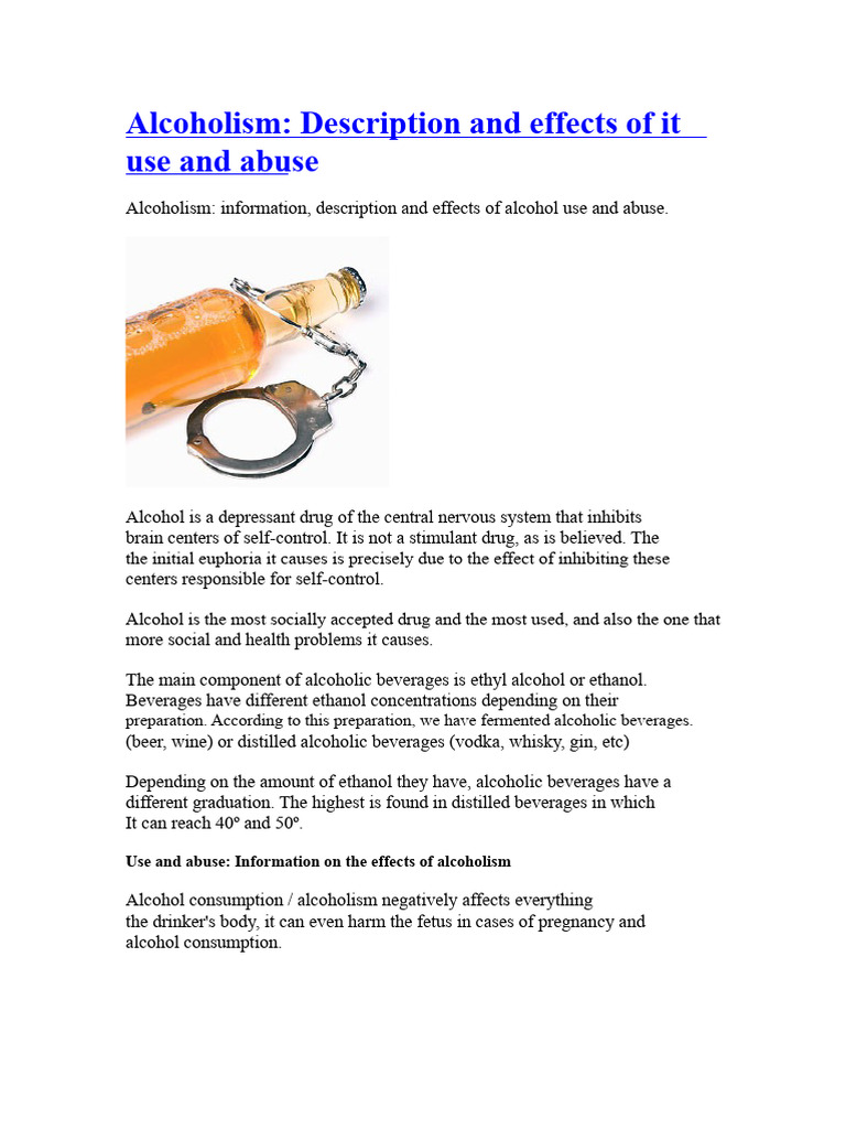 Understanding Alcoholism: Causes & Effects | PDF | Alcoholism | Drink
