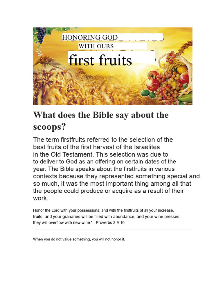 Biblical Insights on Firstfruits Giving | PDF | Resurrection Of Jesus ...