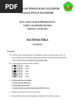 Download Soal Usm Stis 2011 - Matematika by Adnan Abdurrahman SN92649230 doc pdf