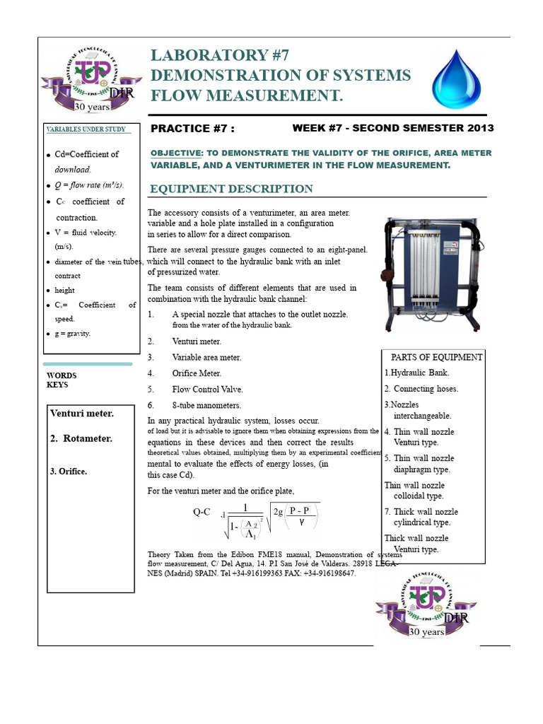 Flow Measurement Techniques in Hydraulics | PDF | Flow Measurement ...