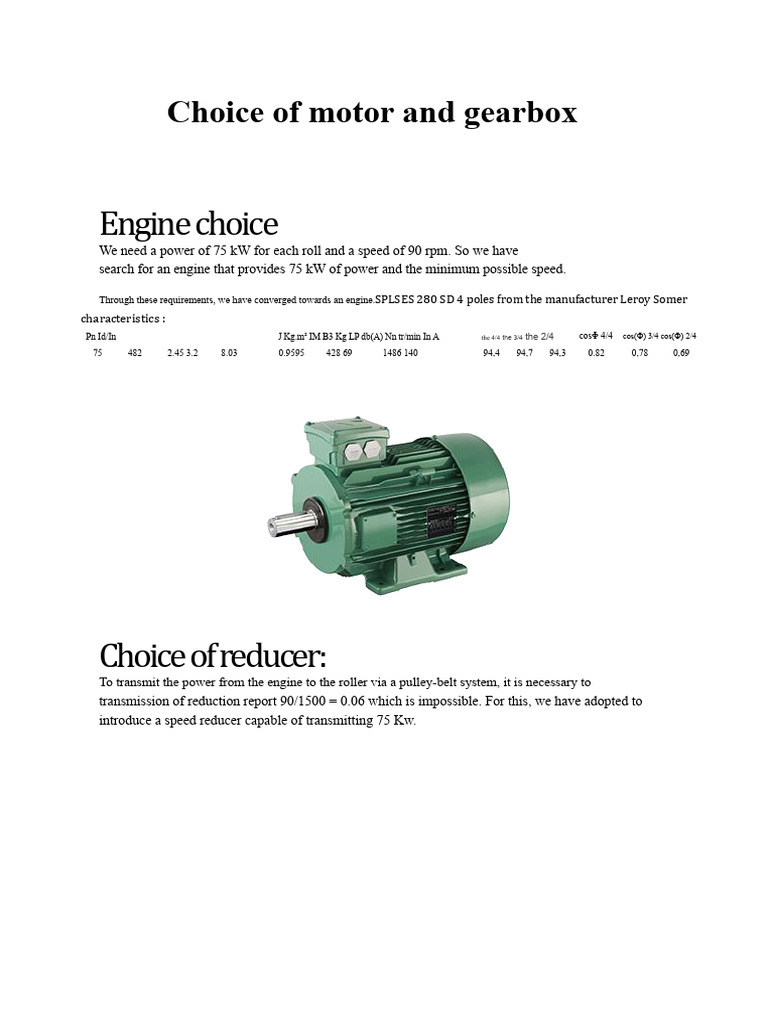 Motor and Reducer | PDF