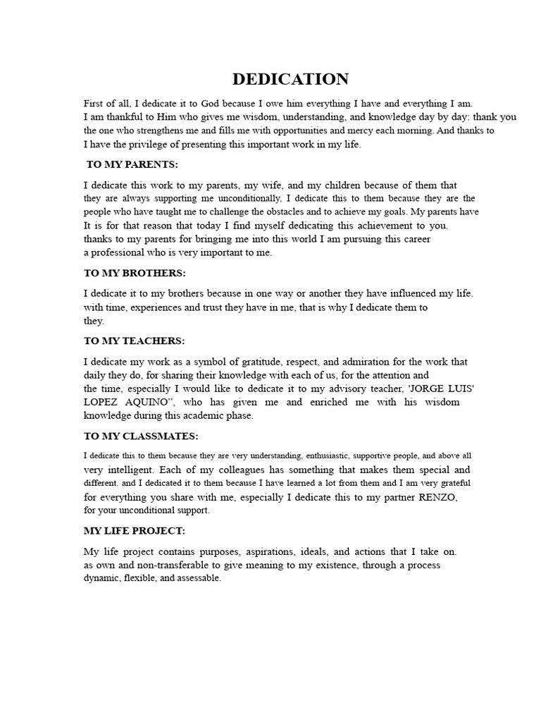 Dedication and Life Mission Statement | PDF | Learning | Cognition
