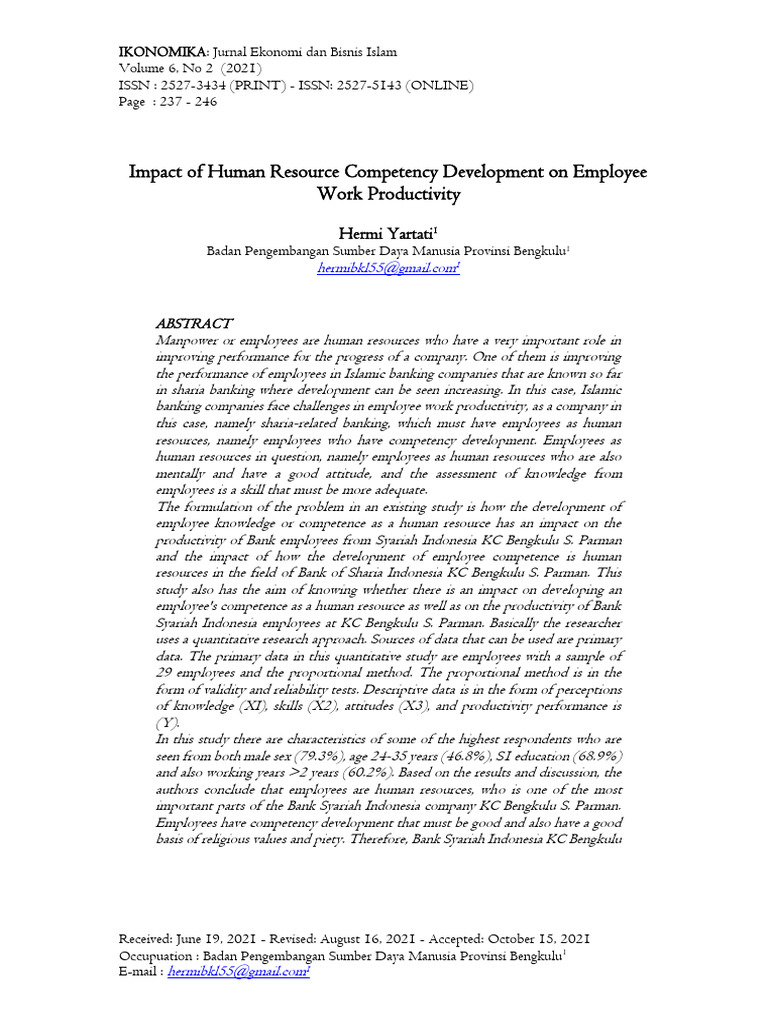 HR Competency Impact on Employee Productivity | PDF | Human Resource ...
