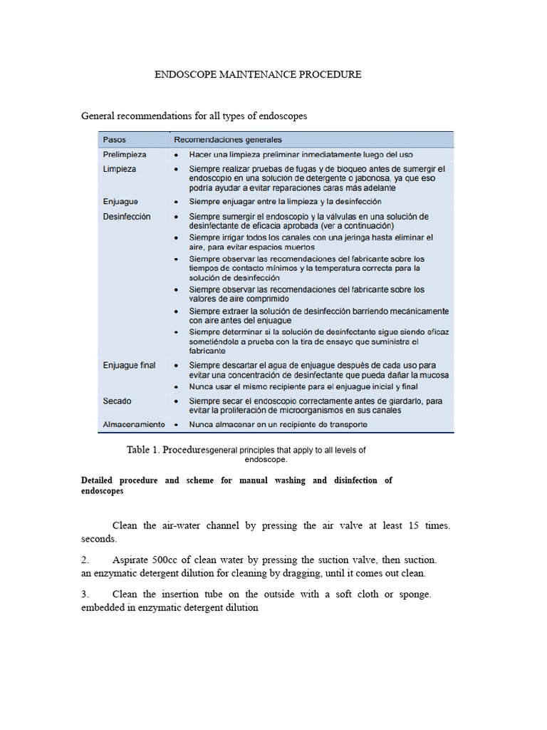 Endoscope Maintenance Guidelines | PDF | Disinfectant