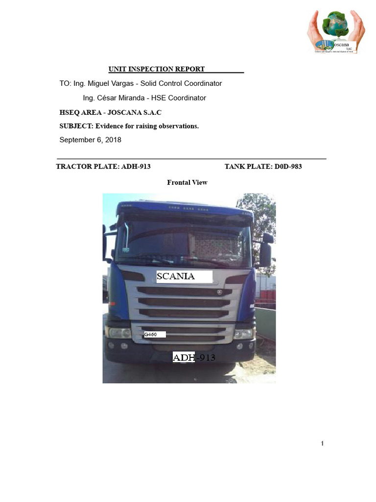 Unit Inspection Report | PDF