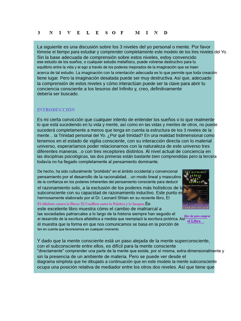 3 Niveles de La Mente | PDF | Mente | Conocimiento