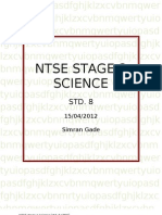 Ntse Stage 2 Science