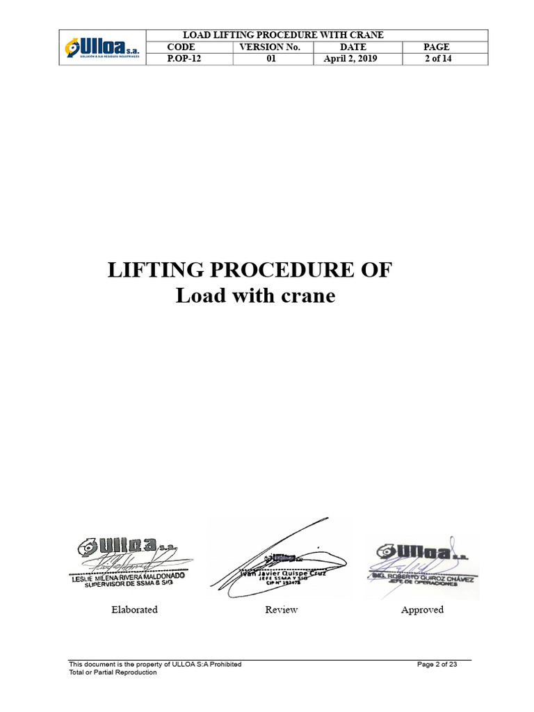Crane Load Lifting Procedure Guide | PDF | Crane (Machine ...