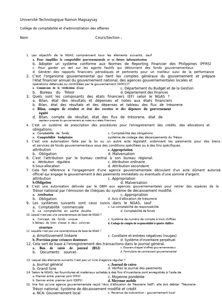 Guide sur la NGAS et la comptabilité gouvernementale | PDF ...
