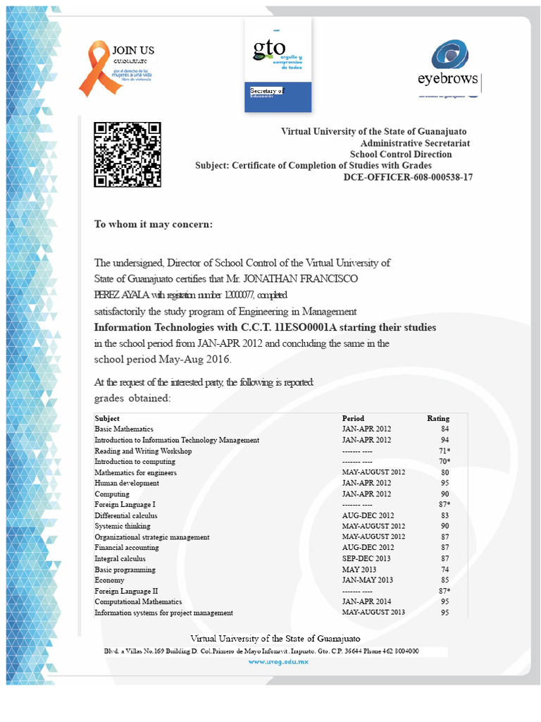 Certificate of Completion: Engineering Degree | PDF | Information ...