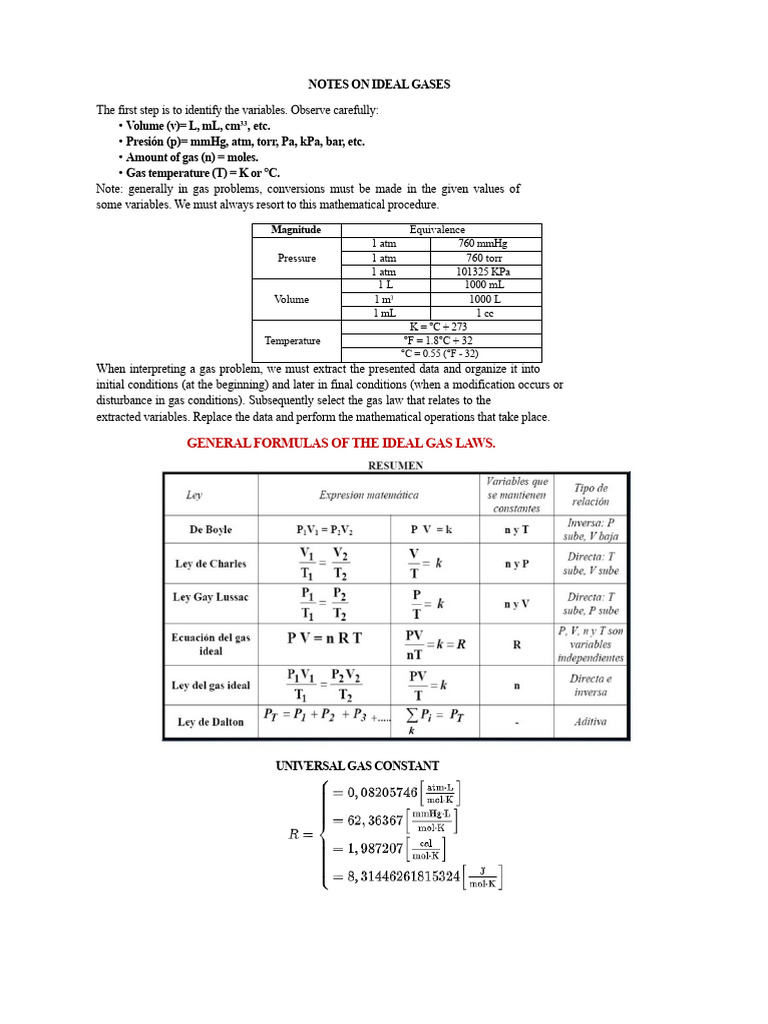 Ideal Gas Laws and Calculations Guide | PDF | Gases | Continuum Mechanics
