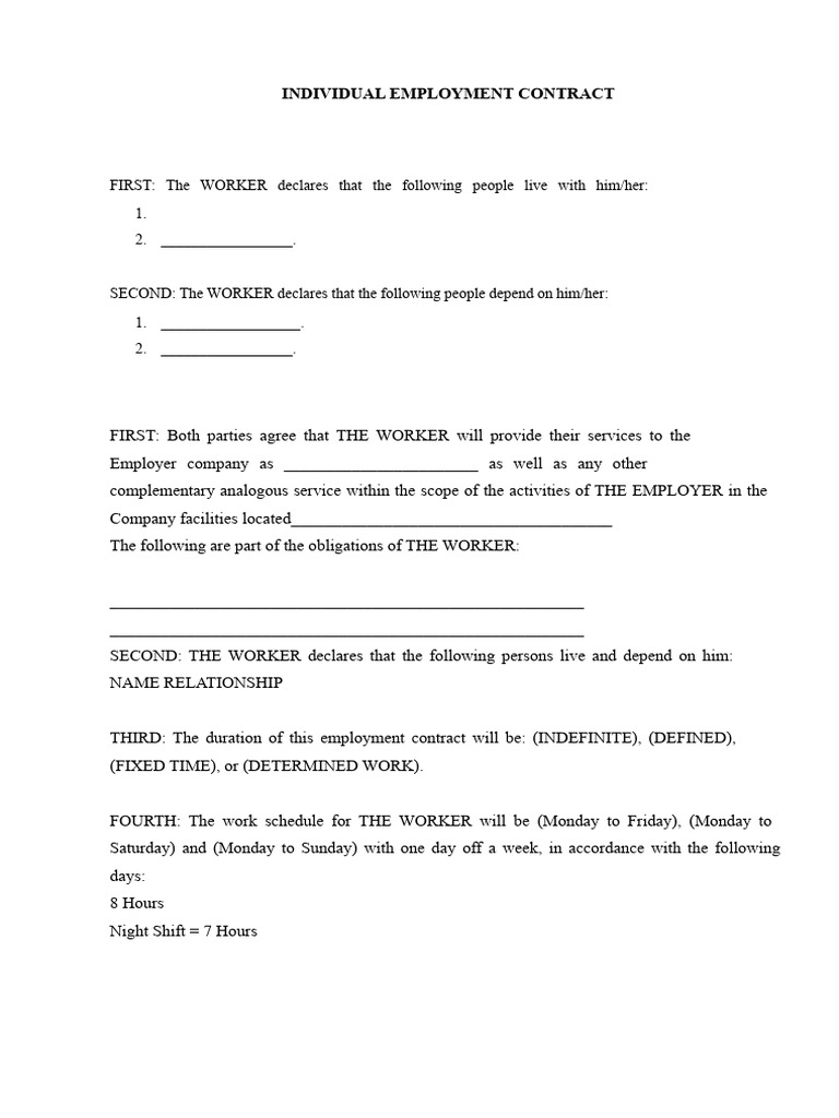 Employment Contract Template Guide | PDF | Employment | Labour Law