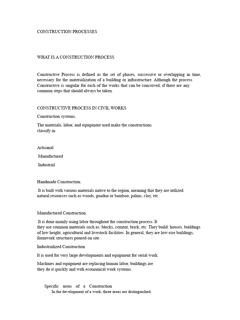 Construction Processes Work | PDF | Wall | Foundation (Engineering)