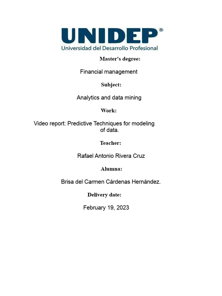 Video Report | PDF | Data Analysis | Machine Learning