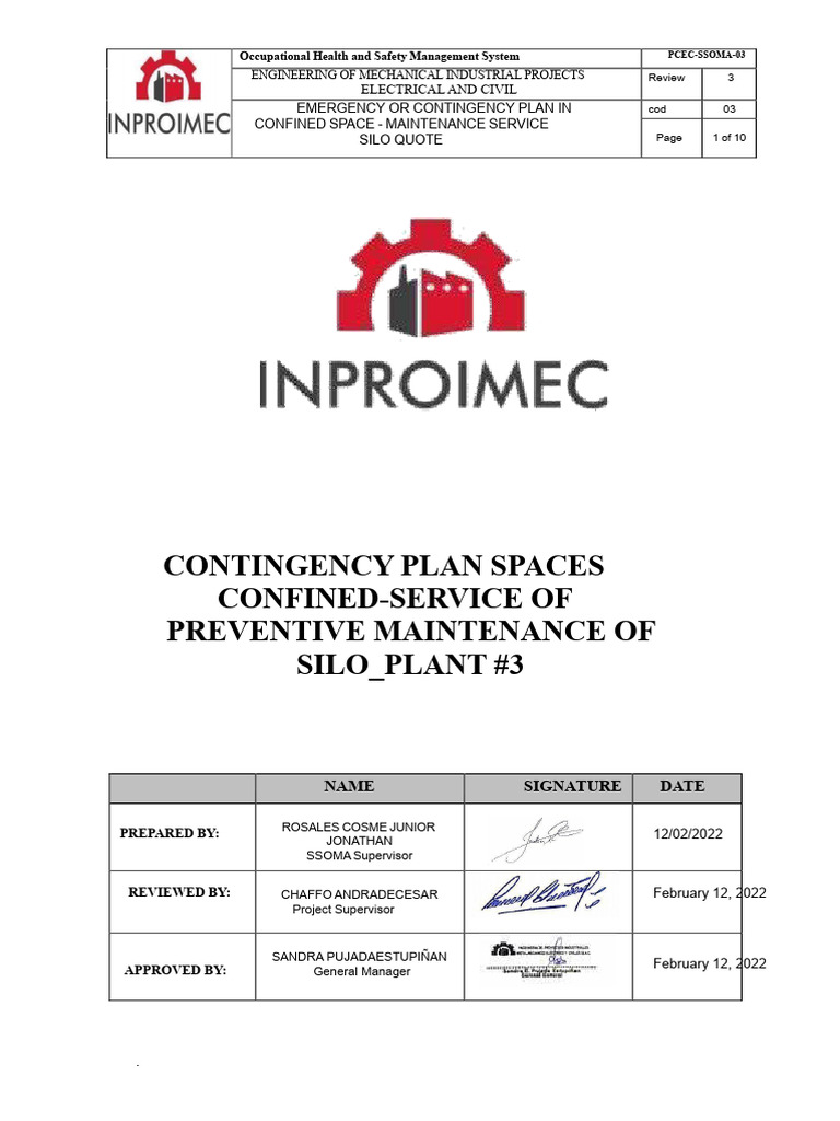 Confined Space Emergency Plan Guide | PDF | Rescue | Emergency