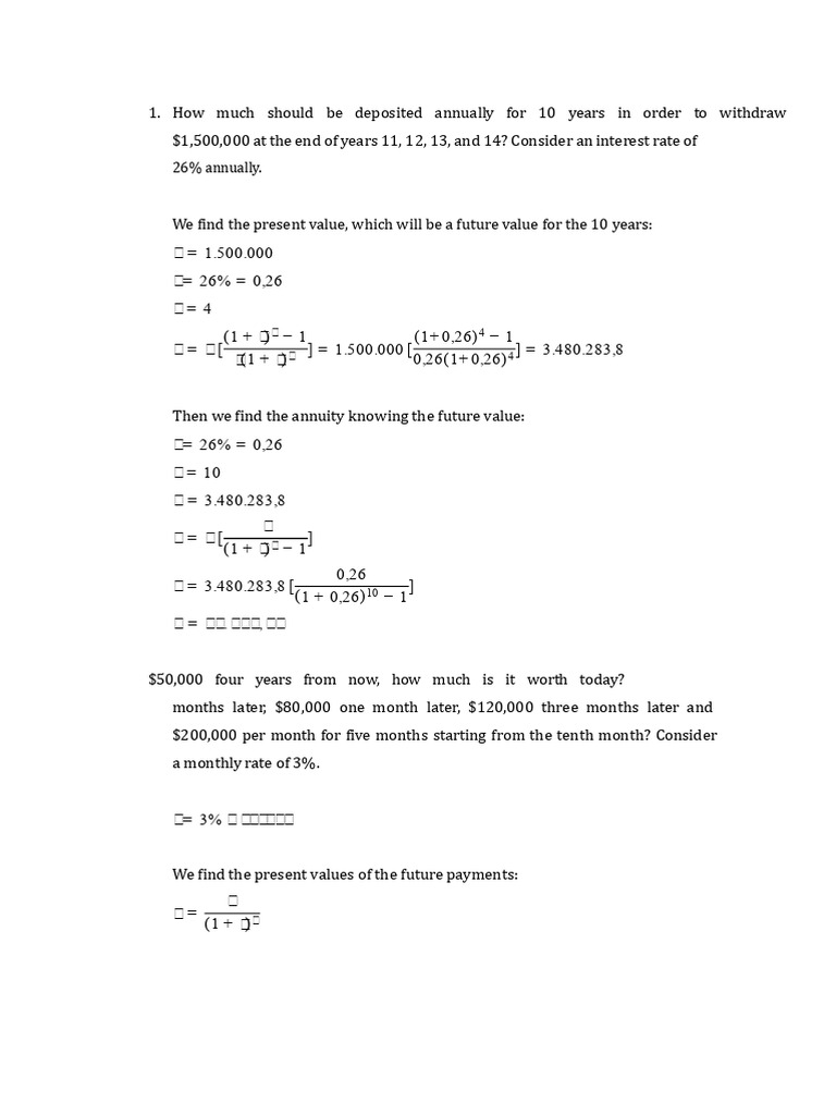 Annual Activities | PDF | Present Value | Interest