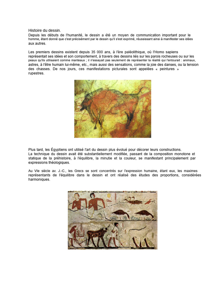Évolution du dessin à travers l'histoire | PDF | Peintures | Dessin