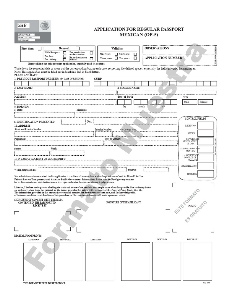 Mexican Passport Application Guide Pdf Identity Document Document 