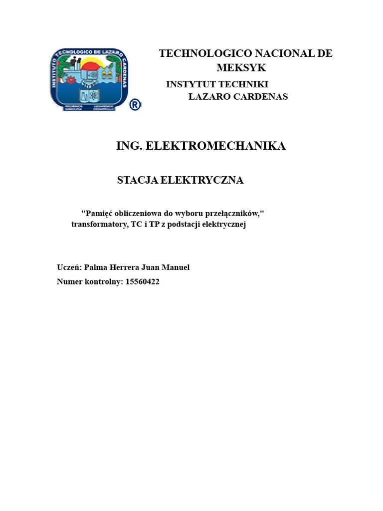 Pamięć Obliczeniowa Wyłączników I Transformatorów, TC I TP | PDF