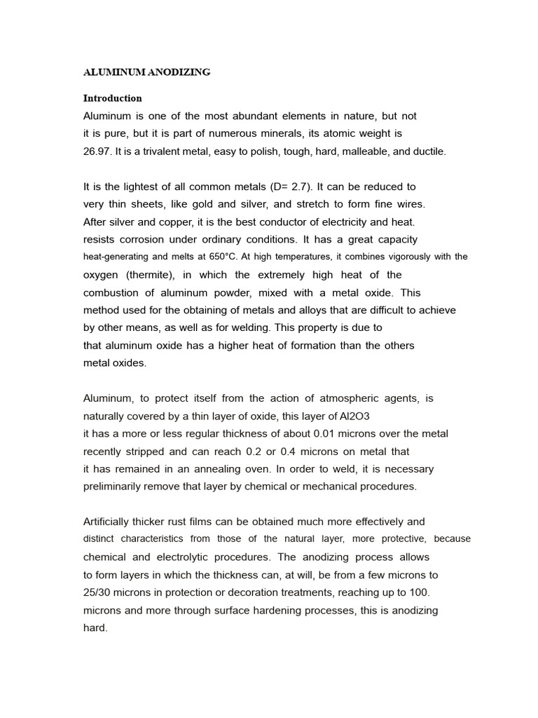 Aluminum Anodizing Process Overview | PDF | Aluminium | Aluminium Oxide