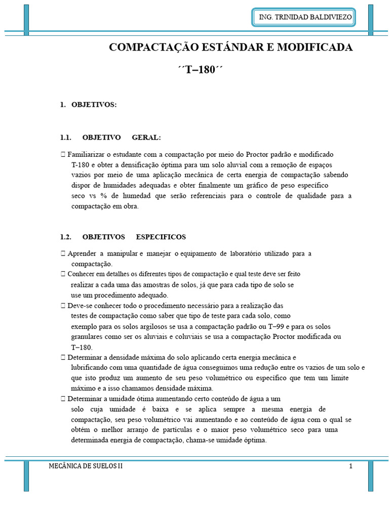 Compactação de Solos: Proctor T-180 | PDF | Umidade | Solo