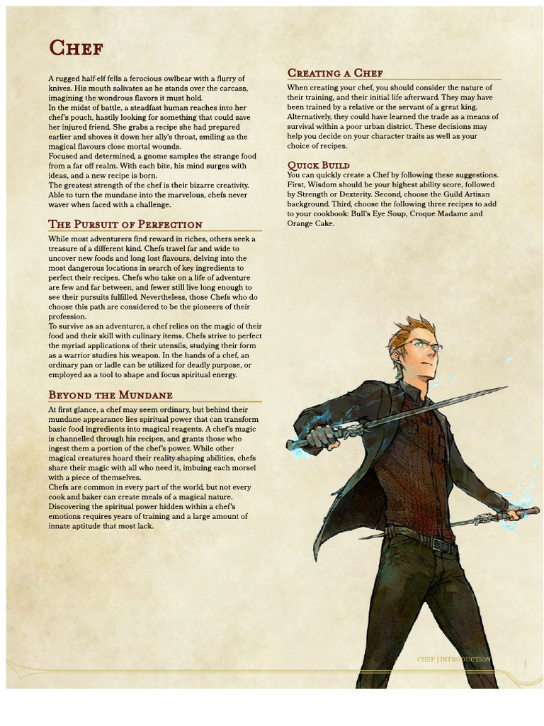Clase DND: Chef | PDF | Postres | Interrogatorio intenso