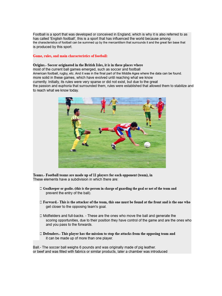 Overview of Football: Rules and Teams | PDF | Association Football | Sports