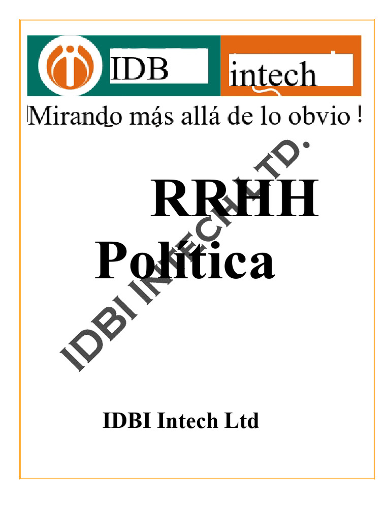 Política de Recursos Humanos de IDBI Intech | PDF | Gestión de recursos ...