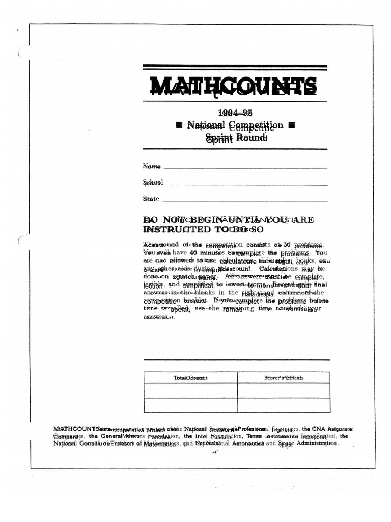 Test de Practică Sprint Mathcounts | PDF