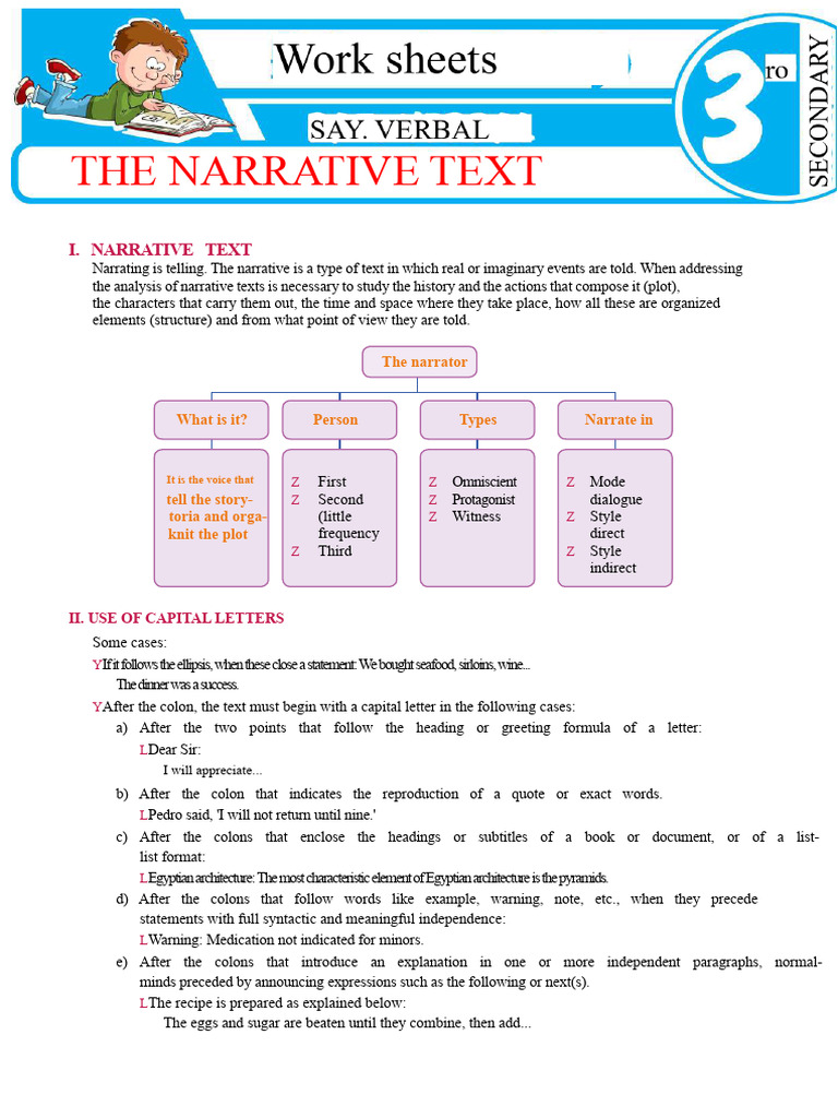 The Narrative Text For Third Year of Secondary School | PDF | Narration ...