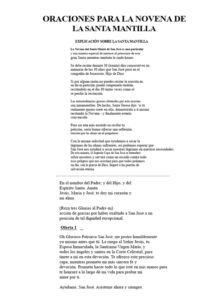 Novena a San José: Oraciones y Reflexiones | PDF | María, madre de ...
