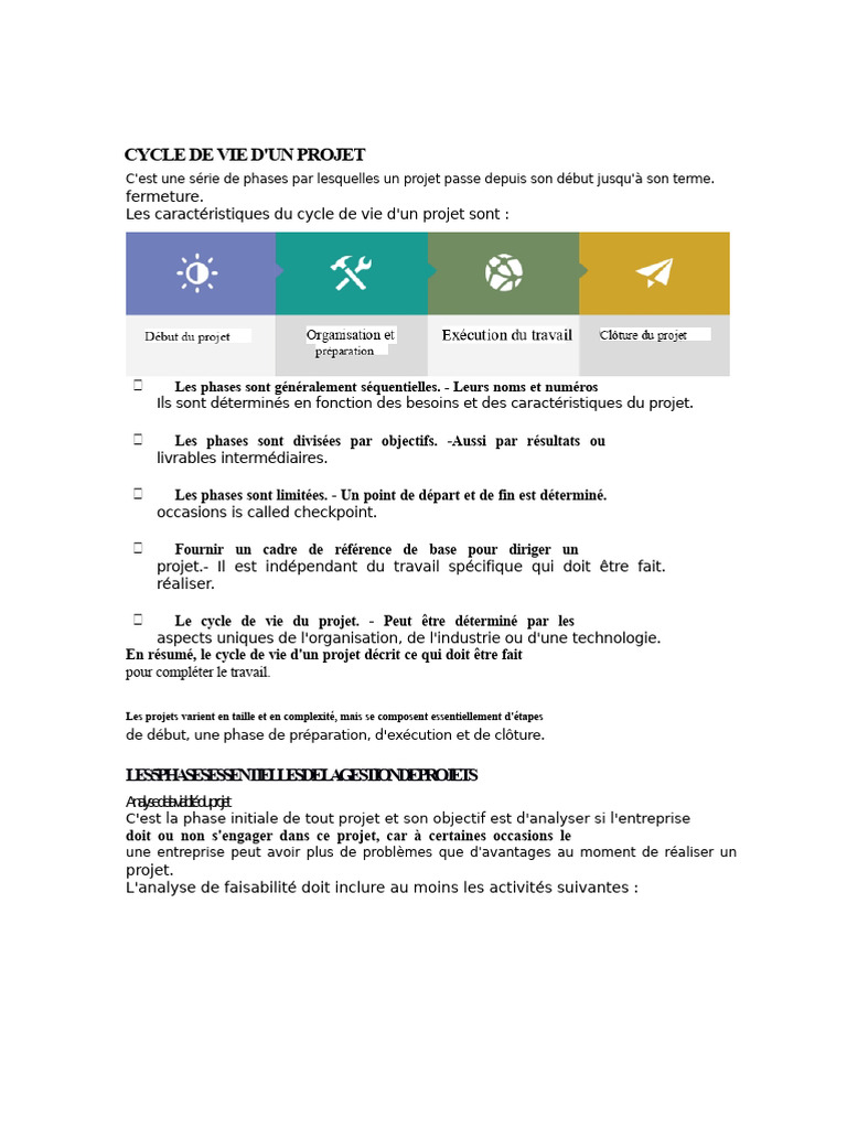 Cycle de vie et gestion de projet efficace | PDF | Gestion de projet ...