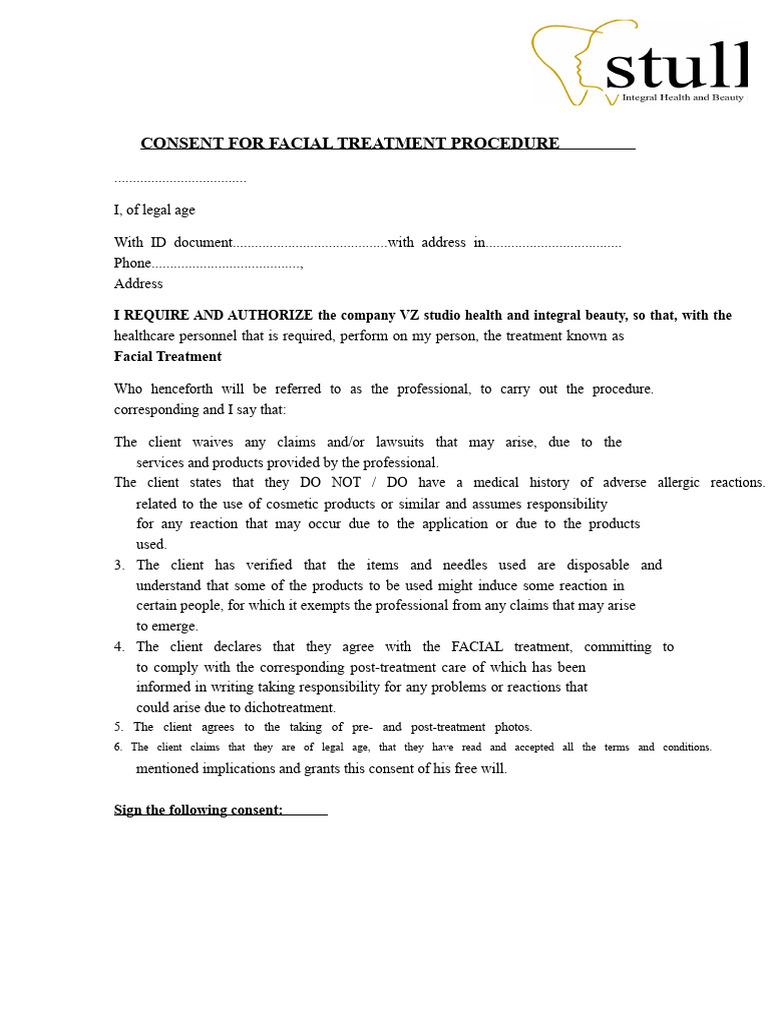 Body Treatment Consent Form | PDF